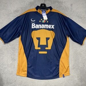 NWT Silver Pumas UNAM Mexico Jersey Men's Sz 40 Blue Banamex Boletazo Futbol VTG